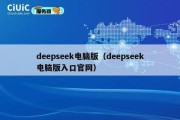deepseek电脑版（deepseek电脑版入口官网）