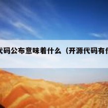 开源代码公布意味着什么（开源代码有什么好处）