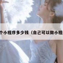 做一个小程序多少钱（自己可以做小程序吗）