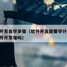 软件开发自学步骤（软件开发需要学什么!自学软件开发难吗）