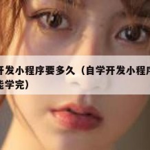 自学开发小程序要多久（自学开发小程序要多久才能学完）