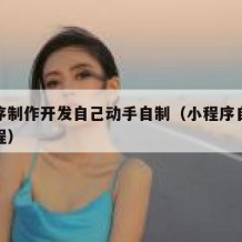 小程序制作开发自己动手自制（小程序自己制作流程）