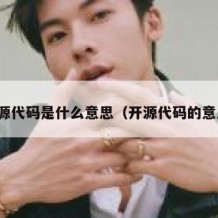 开源代码是什么意思（开源代码的意思）