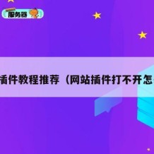 网站插件教程推荐（网站插件打不开怎么办）