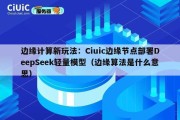 边缘计算新玩法：Ciuic边缘节点部署DeepSeek轻量模型（边缘算法是什么意思）