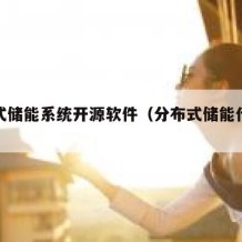 分布式储能系统开源软件（分布式储能什么意思）