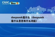 deepseek是什么（deepseek是什么意思有什么功能）