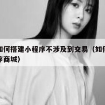 自己如何搭建小程序不涉及到交易（如何搭建小程序商城）