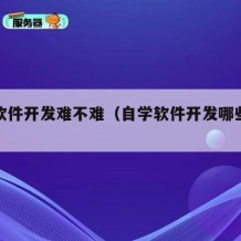 自学软件开发难不难（自学软件开发哪些书籍）