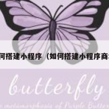 如何搭建小程序（如何搭建小程序商城）