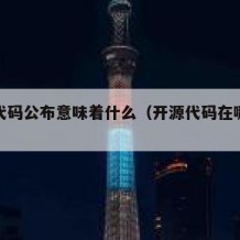 开源代码公布意味着什么（开源代码在哪里查询）