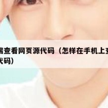 手机端查看网页源代码（怎样在手机上查看网页源代码）