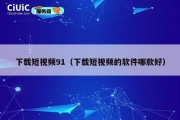 下载短视频91（下载短视频的软件哪款好）