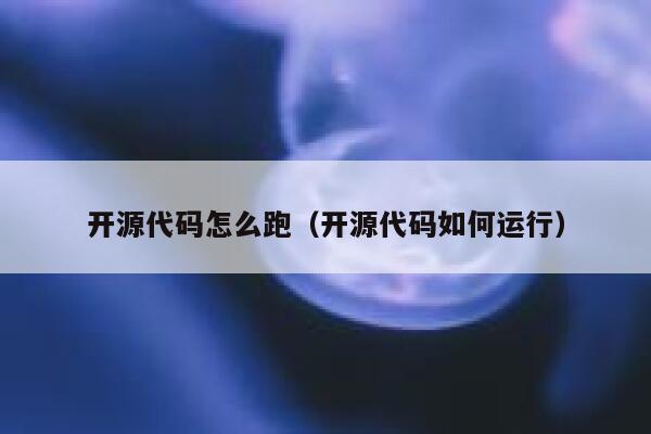 开源代码怎么跑(开源代码如何运行) 第1张 开源代码怎么跑(开源代码如何运行) 第1张