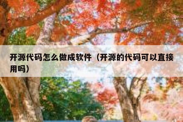 开源代码怎么做成软件(开源的代码可以直接用吗) 第1张 开源代码怎么做成软件(开源的代码可以直接用吗) 第1张
