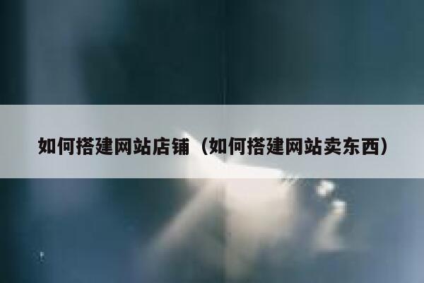 如何搭建网站店铺(如何搭建网站卖东西) 第1张 如何搭建网站店铺(如何搭建网站卖东西) 第1张