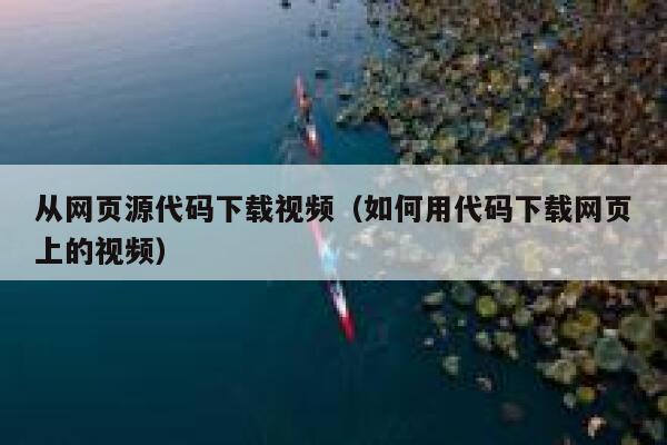 从网页源代码下载视频(如何用代码下载网页上的视频) 第1张 从网页源代码下载视频(如何用代码下载网页上的视频) 第1张