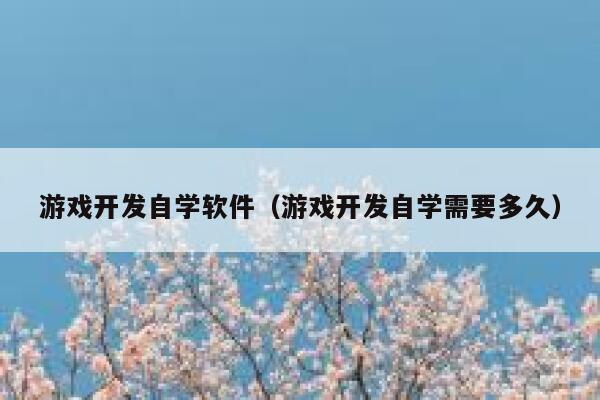 游戏开发自学软件(游戏开发自学需要多久) 第1张 游戏开发自学软件(游戏开发自学需要多久) 第1张