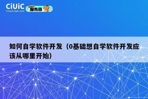 如何自学软件开发（0基础想自学软件开发应该从哪里开始） 第1张