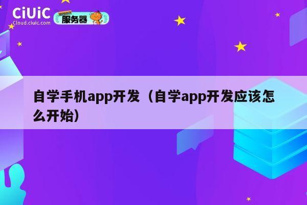 自学手机app开发(自学app开发应该怎么开始) 第1张 自学手机app开发(自学app开发应该怎么开始) 第1张