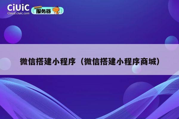 微信搭建小程序(微信搭建小程序商城) 第1张 微信搭建小程序(微信搭建小程序商城) 第1张