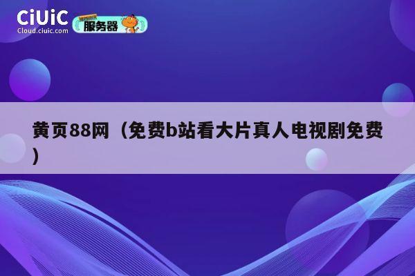 黄页88网(免费b站看大片真人电视剧免费) 第1张 黄页88网(免费b站看大片真人电视剧免费) 第1张