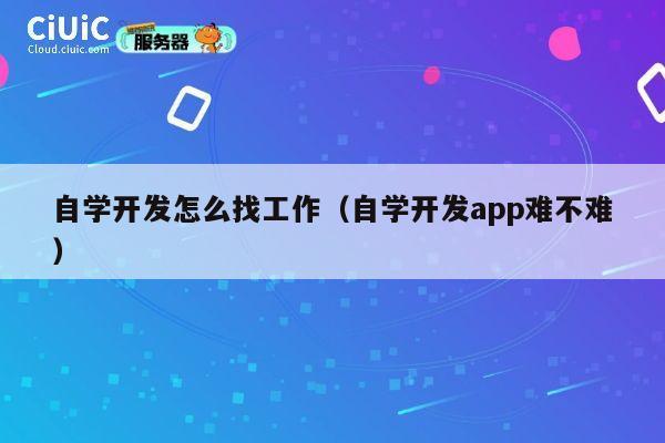 自学开发怎么找工作(自学开发app难不难) 第1张 自学开发怎么找工作(自学开发app难不难) 第1张