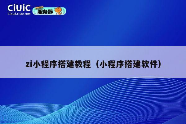 zi小程序搭建教程（小程序搭建软件） 第1张