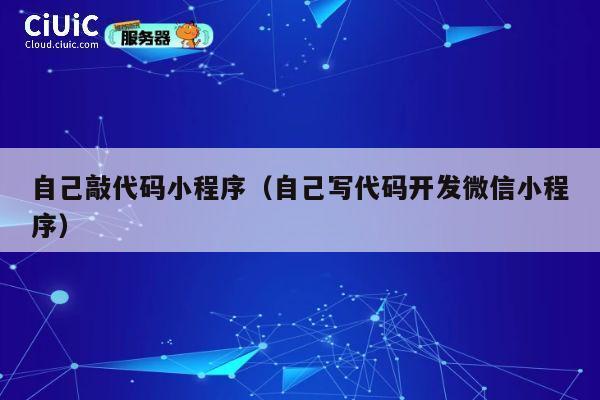 自己敲代码小程序(自己写代码开发微信小程序) 第1张 自己敲代码小程序(自己写代码开发微信小程序) 第1张