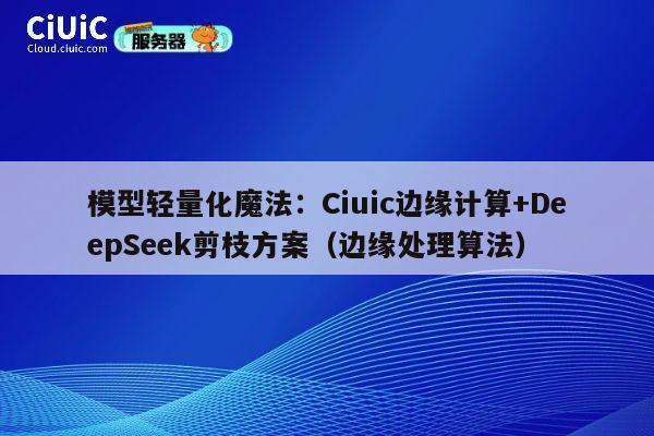 模型轻量化魔法：Ciuic边缘计算+DeepSeek剪枝方案（边缘处理算法） 第1张